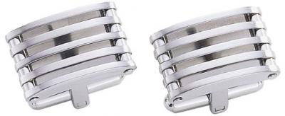 Visol Borealis Brushed Stainless Steel Cufflinks