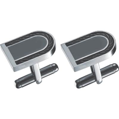 Visol Curvature Stainless Steel Engravable Cufflinks