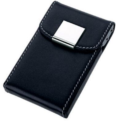 Visol Pristine Black Leather Business Card Case