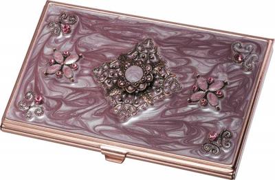 Visol Neima Lilac Marble and Copper Business Card Case