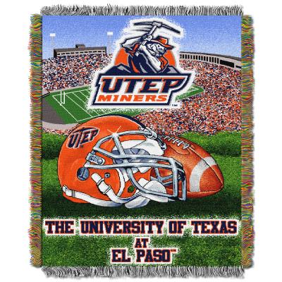 Texas El Paso OFFICIAL Collegiate 'Home Field Advantage' Woven Tapestry Throw