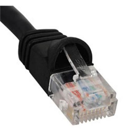 PATCH CORD, CAT 5e, MOLDED BOOT, 1 BK