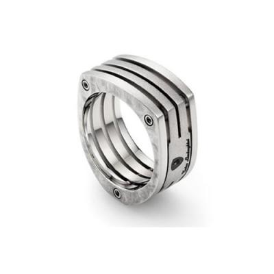 Tonino Lamborghini Corsa Titanium and Stainless Steel Ring - Size 10
