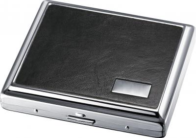 Visol Evening Black Leather Double Sided Cigarette Case