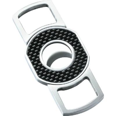 Visol Cabral Carbon Fiber Brushed Chrome Guillotine Cigar Cutter