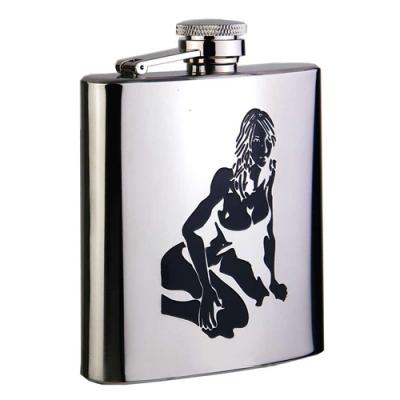 Visol Lady Killer 6oz Mirror Finish Stainless Steel Hip Flask