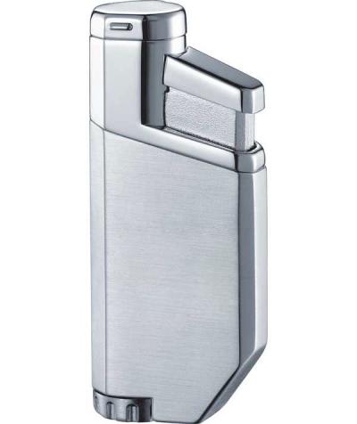 Visol PortofiNo Satin Chrome Wind-Resistant Torch Flame Lighter