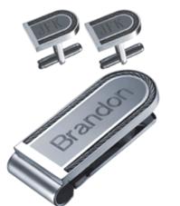 Visol Teruel Stainless Steel Money Clip and Cufflinks Gift Set