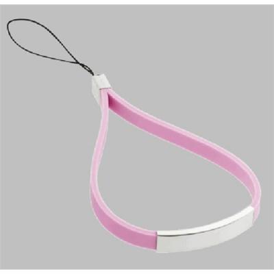 Visol Go-Along Pink Rubber Engravable Cell Phone Strap