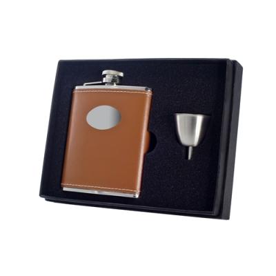 Visol Hound Brown Hip Flask Gift Set - 6 oz