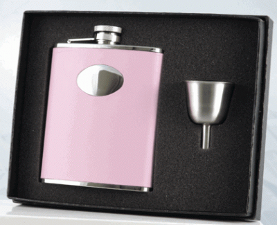 Visol Carly Pink Hip Flask and Funnel Gift Set - 6 oz