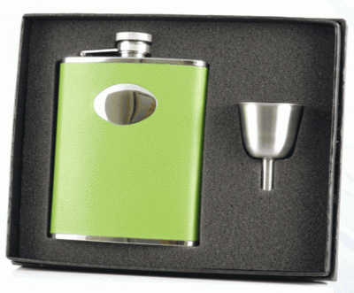 Visol Pasteur Green Hip Flask and Funnel Gift Set - 6 oz