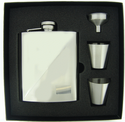 Visol Duo Two-Tone 8oz Deluxe Flask Gift Set