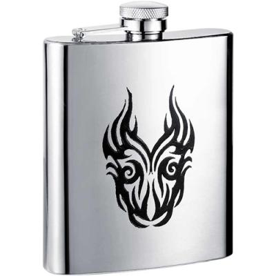 Visol Tattoo 6oz Stainless Steel Hip Flask