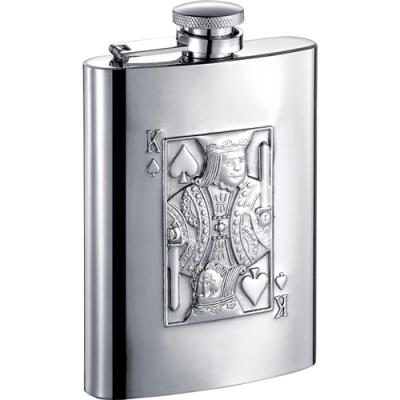 Visol King of Spades Stainless Steel 6oz Hip Flask