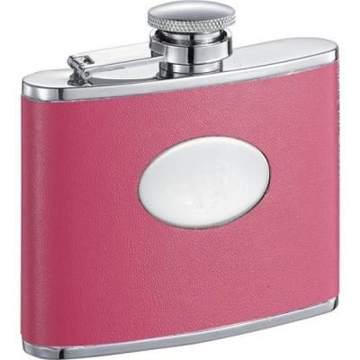 Visol Britney Hot Pink Leather Hip Flask - 4 oz