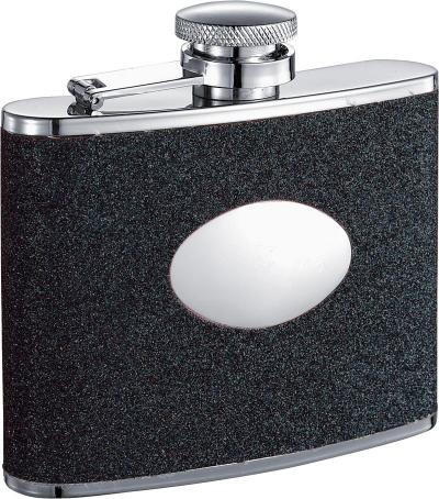 Visol Stardust Black Glittered Flask for Women - 4 oz
