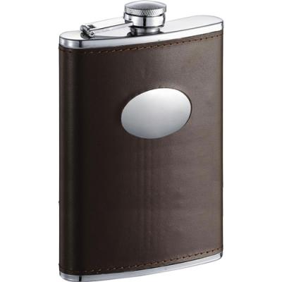 Visol Devlin Brown Groomsmen Hip Flask - 8 oz