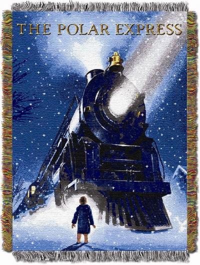 Polar Express - Engine Wonder  Licensed Holiday 48'x 60' Woven Tapestry Throw  by The Northwest Company