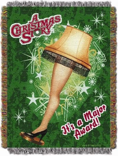 Xmas Store Holiday Leg Lamp Licensed Holiday 48'x 60' Woven Tapestry Throw  by The Northwest Company