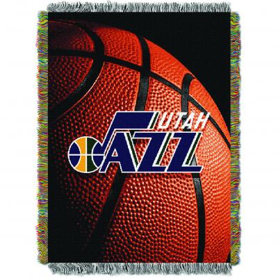 Jazz OFFICIAL National Basketball Association, 'Photo Real' 48'x 60' Woven Tapestry Throw  by The Northwest Company