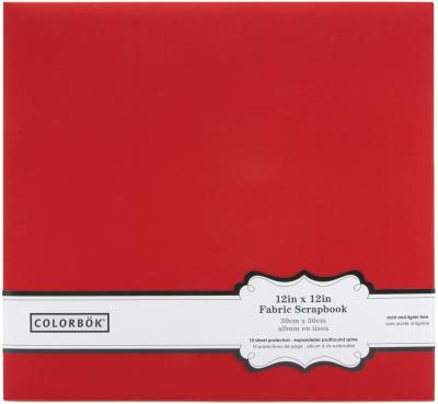 Colorbok Post Bound Fabric Album 12''X12''-Red