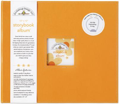 Doodlebug Storybook Album 12''X12''-Tangerine