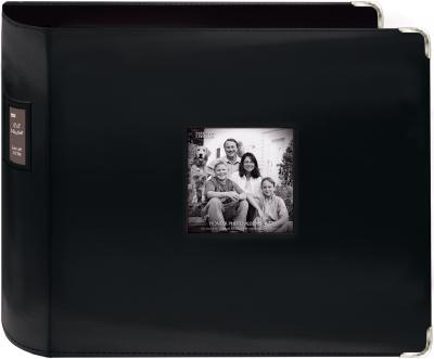 Pioneer 3-Ring Sewn Leatherette Album 12''X12''-Black