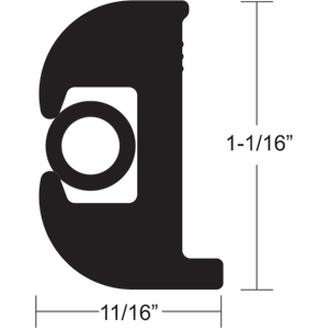 TACO Flex Vinyl Rub Rail Kit - Black w/Black Insert - 50 - 1-1/16'