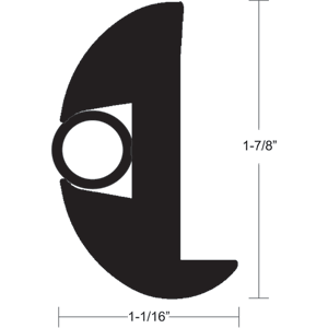 TACO Flex Vinyl Rub Rail Kit - Black w/Black Insert - 50 - 1-7/8' x 1-1/16'