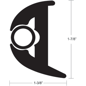 TACO Flex Vinyl Rub Rail Kit - Black w/Black Insert - 70 - 1-7/8' x 1-3/8'