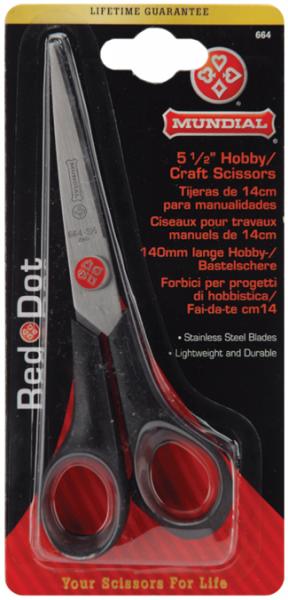 Mundial Red Dot Hobby & Craft Scissors 5.5'-