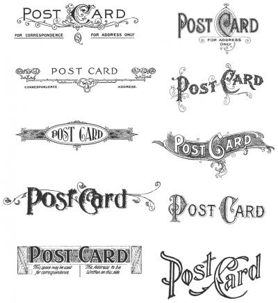 Tim Holtz Cling Stamps 7''X8.5''-Postcards