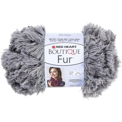 Red Heart Boutique Fur Yarn-Smoke