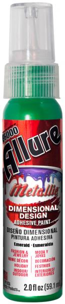 Allure Metallic Dimensional Design Adhesive Paint 2oz-Emerald