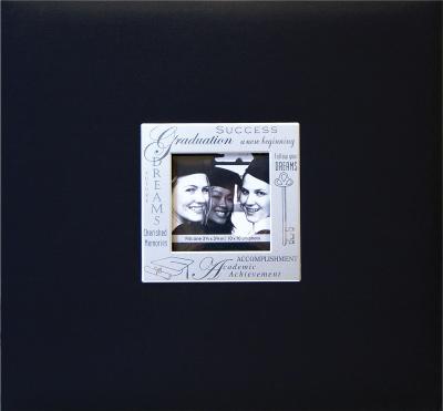 MBI Expressions Post Bound Album W/Window 8'X8'-Graduation - Black