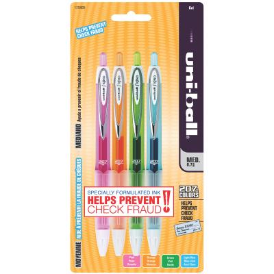 Uni-Ball Signo Medium Point Pens 4/Pkg-Pink, Orange, Green & Light Blue