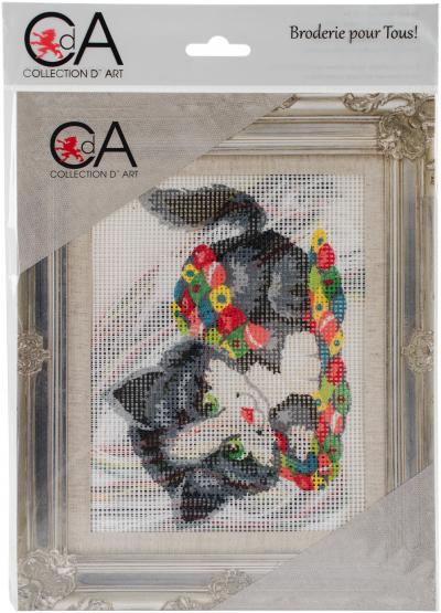 Collection DArt Stamped Needlepoint Kit 20X25cm-Patchwork Kitten