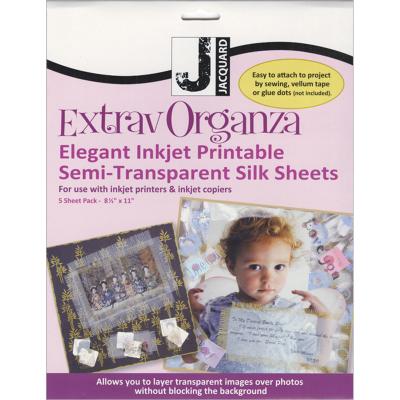 ExtravOrganza Ink Jet Fabric Sheets 8.5'X11' 5/Pkg-Silk