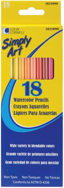 Simply Art Watercolor Pencils 18/Pkg-Assorted Colors