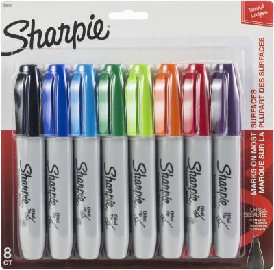 Sharpie Chisel Tip Permanent Markers 8/Pkg-Assorted Colors