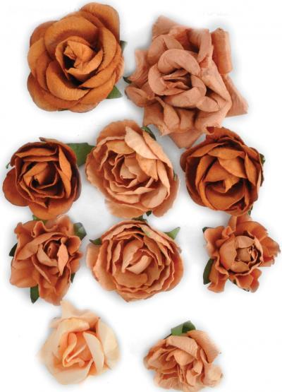 Paper Blooms 1' - 1.5' 10/Pkg-Terra-Cotta