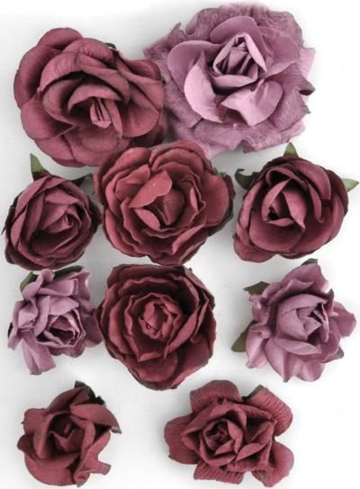 Paper Blooms 1' - 1.5' 10/Pkg-Cranberry