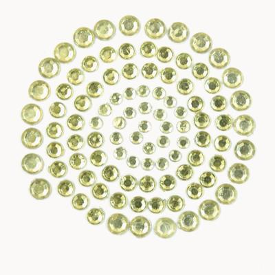 Self-Adhesive Rhinestones 100/Pkg-Yellow & Green