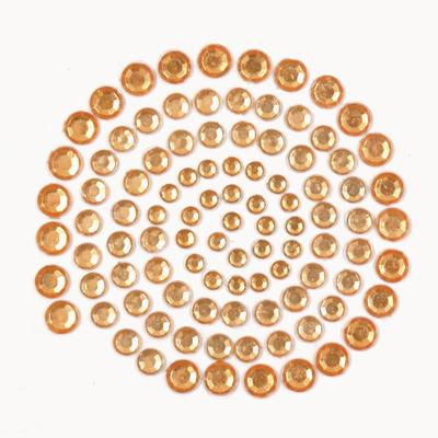 Self-Adhesive Rhinestones 100/Pkg-Orange
