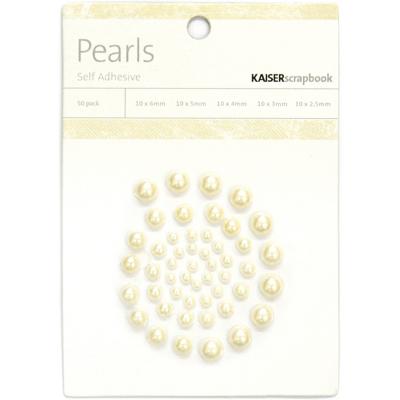 Self-Adhesive Pearls 50/Pkg-Champagne