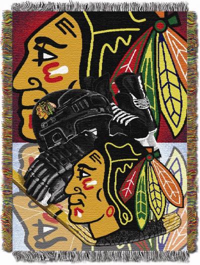 Blackhawks OFFICIAL National Hockey League, 'Home Ice Advantage' 48'x 60' Woven Tapestry Throw  by The Northwest Company