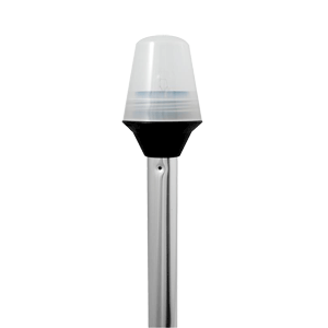 Attwood Frosted Globe All-Around Pole Light w/2-Pin Locking Collar Pole - 12V - 42'