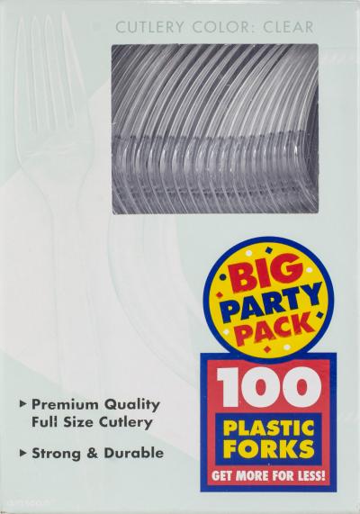 Plastic Forks 100/Pkg-Clear