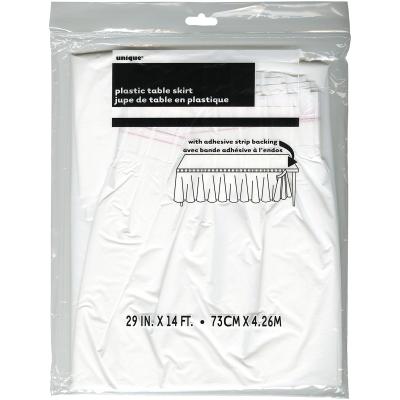 Plastic Tableskirt 29'X14-White